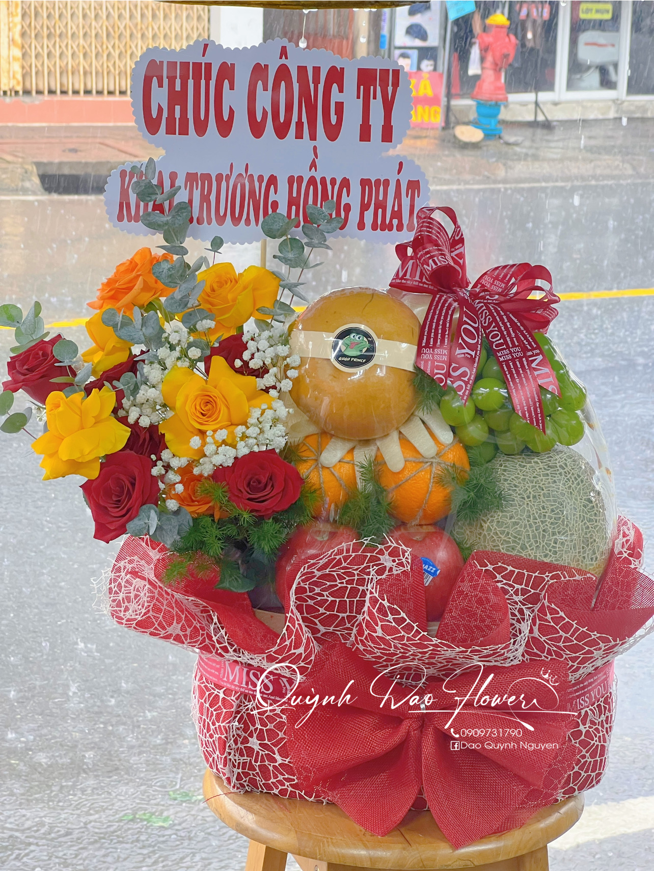 Giỏ trái cây tặng khai trương công ty