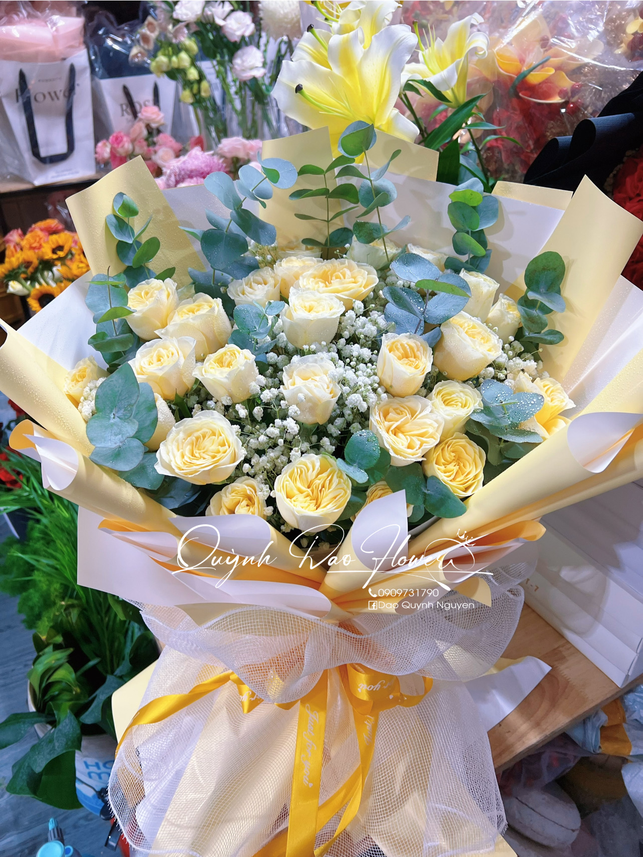 Bó hoa hồng vàng 20/10