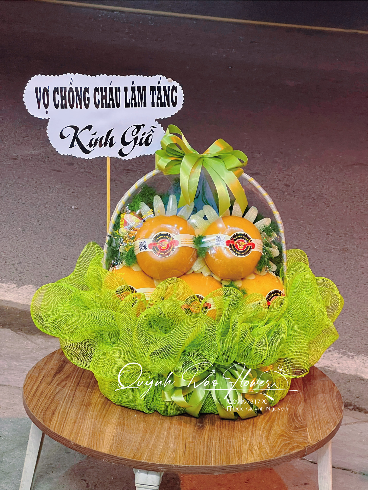 Giỏ trái cây kính giỗ, kính viếng đi đám giỗ, tang lễ
