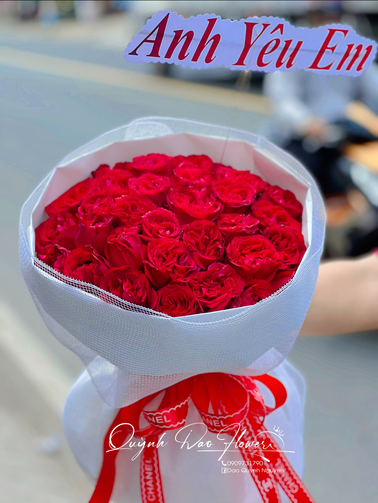 Bó hoa hồng ohara 30 bông kiểu Hàn