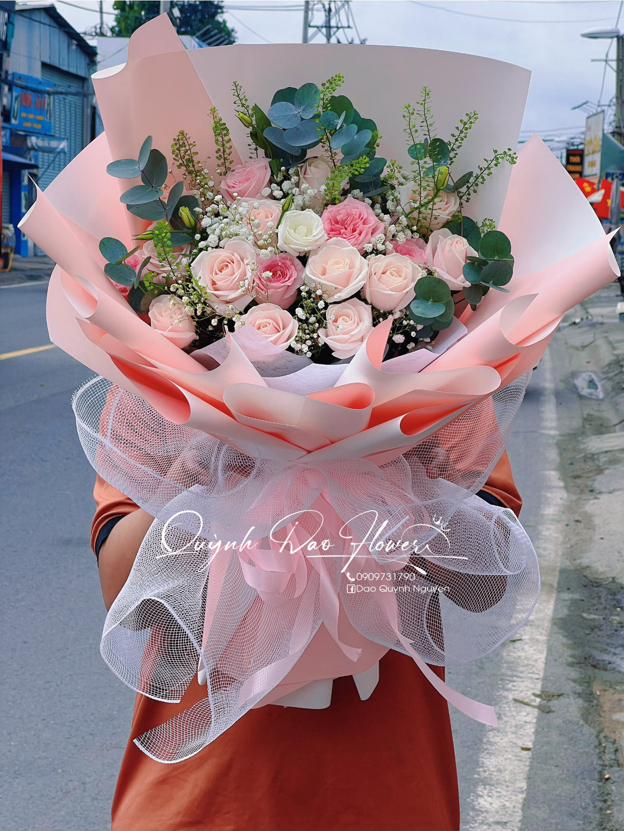 Bó hoa hồng paster thuận an