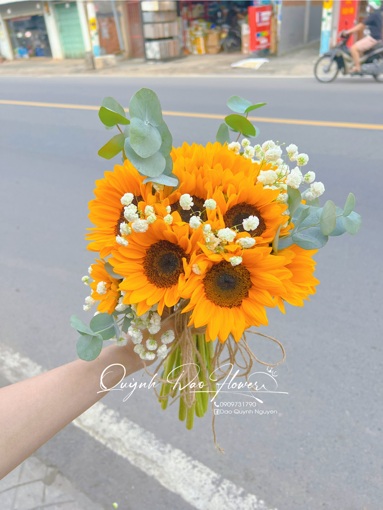 Bó hoa cưới hướng dương 