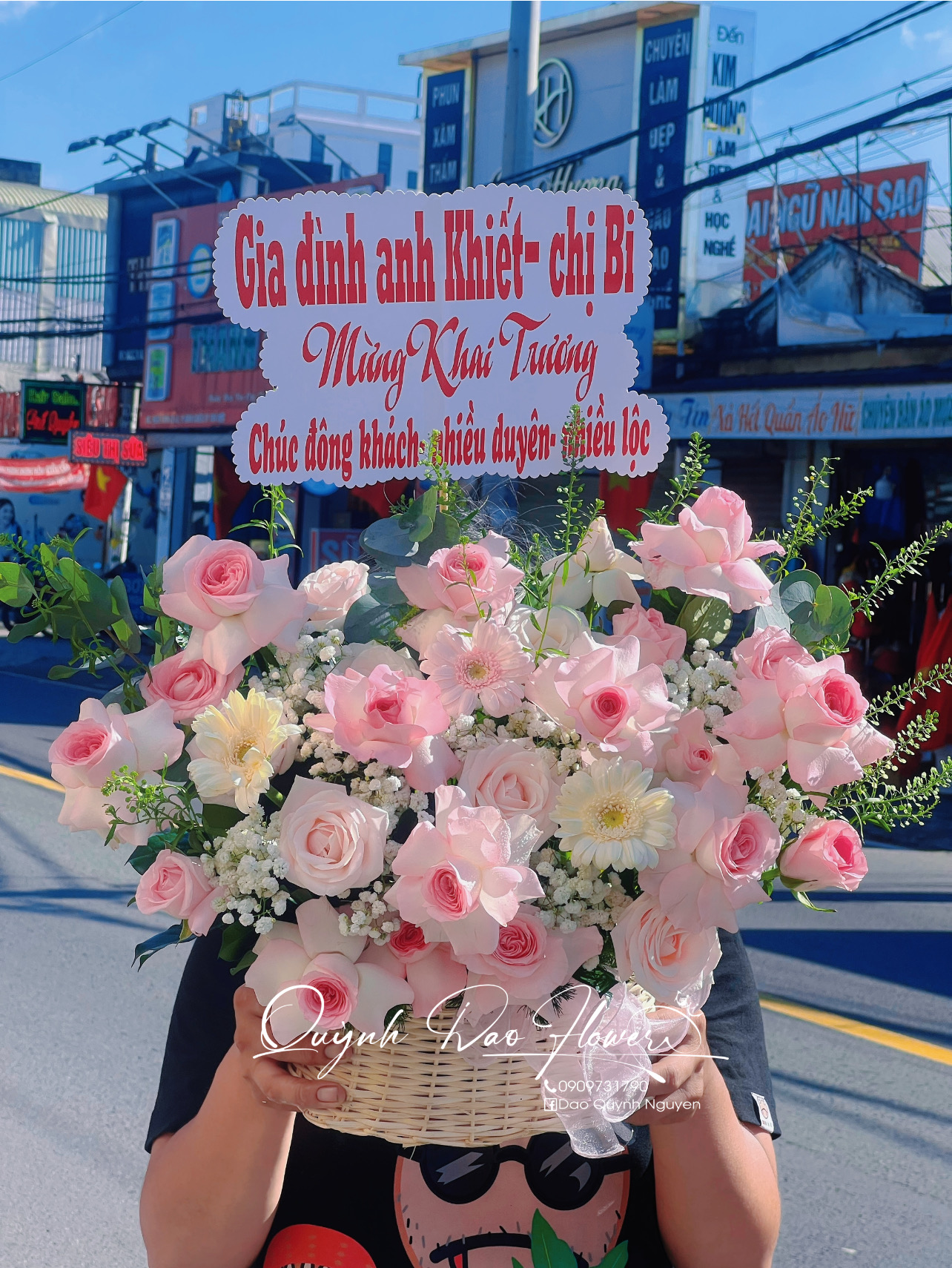 Giỏ hoa khai trương quận gò vấp 