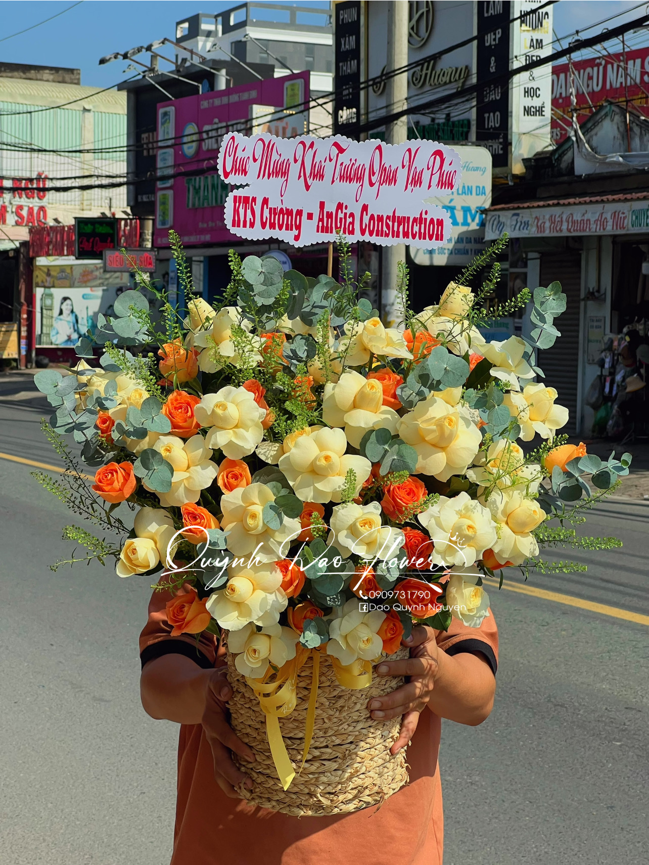 Giỏ hoa chúc mừng vạn phúc 