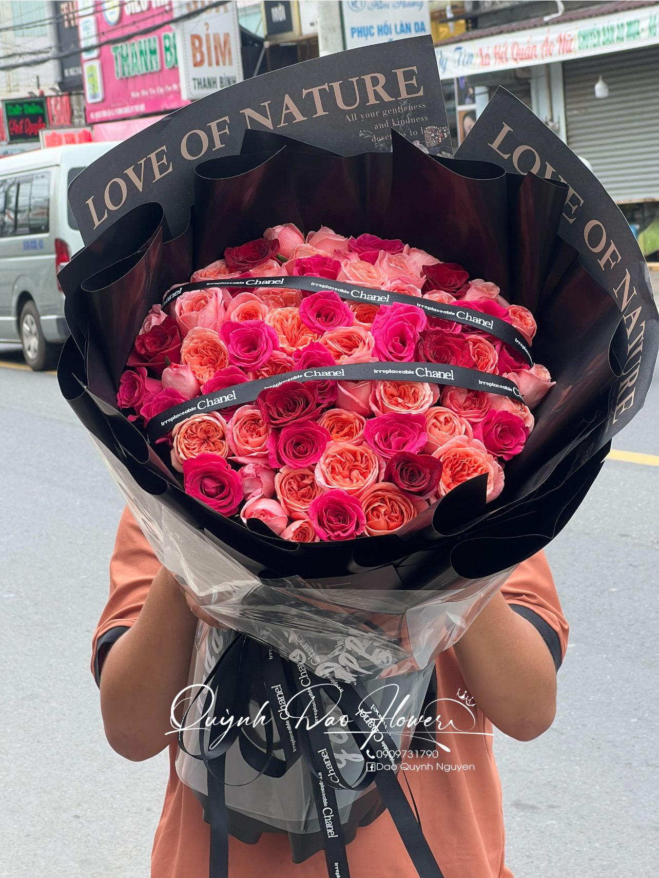 Bó hoa Hồng pink