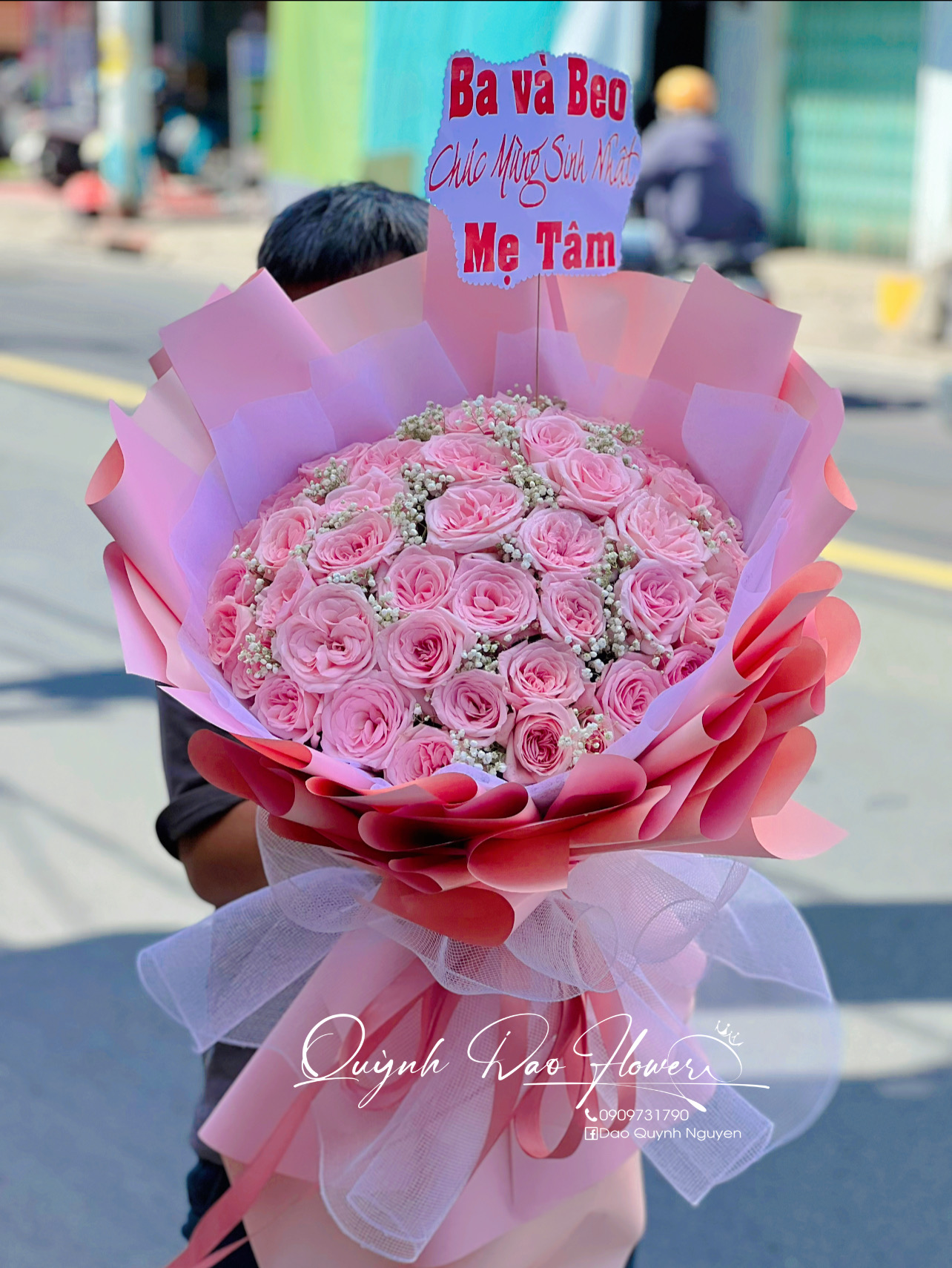 Bó Hồng ohara màu hồng 50 bông