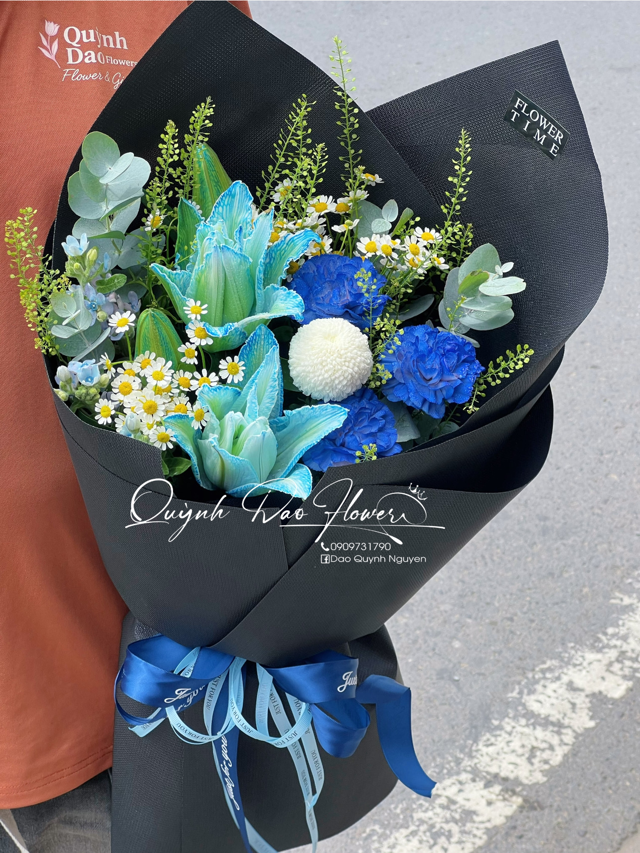Bó hoa xanh dương gò vấp 