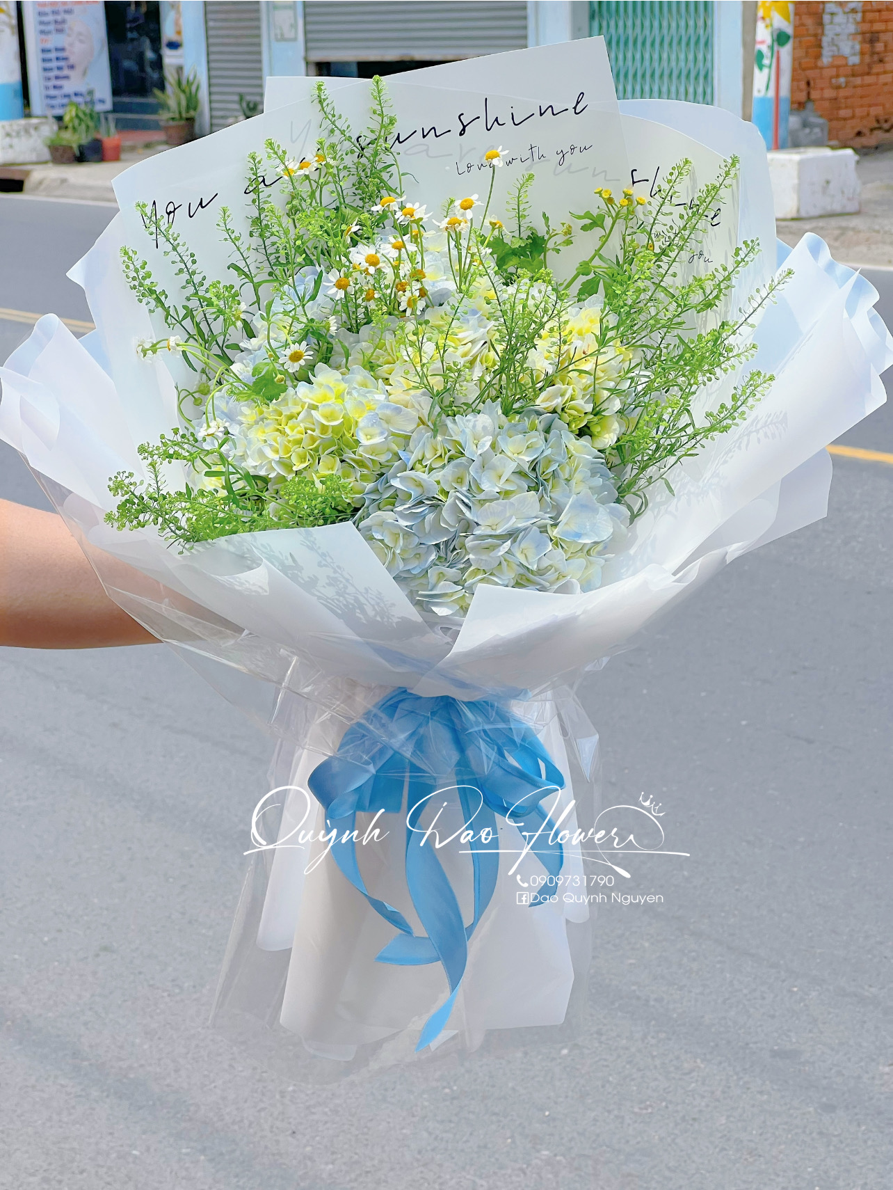 Bó hoa Cẩm Tú cầu mix cúc tana 