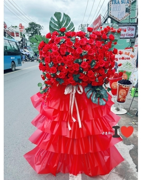 Kệ khai trương hoa sáp đẹp 
