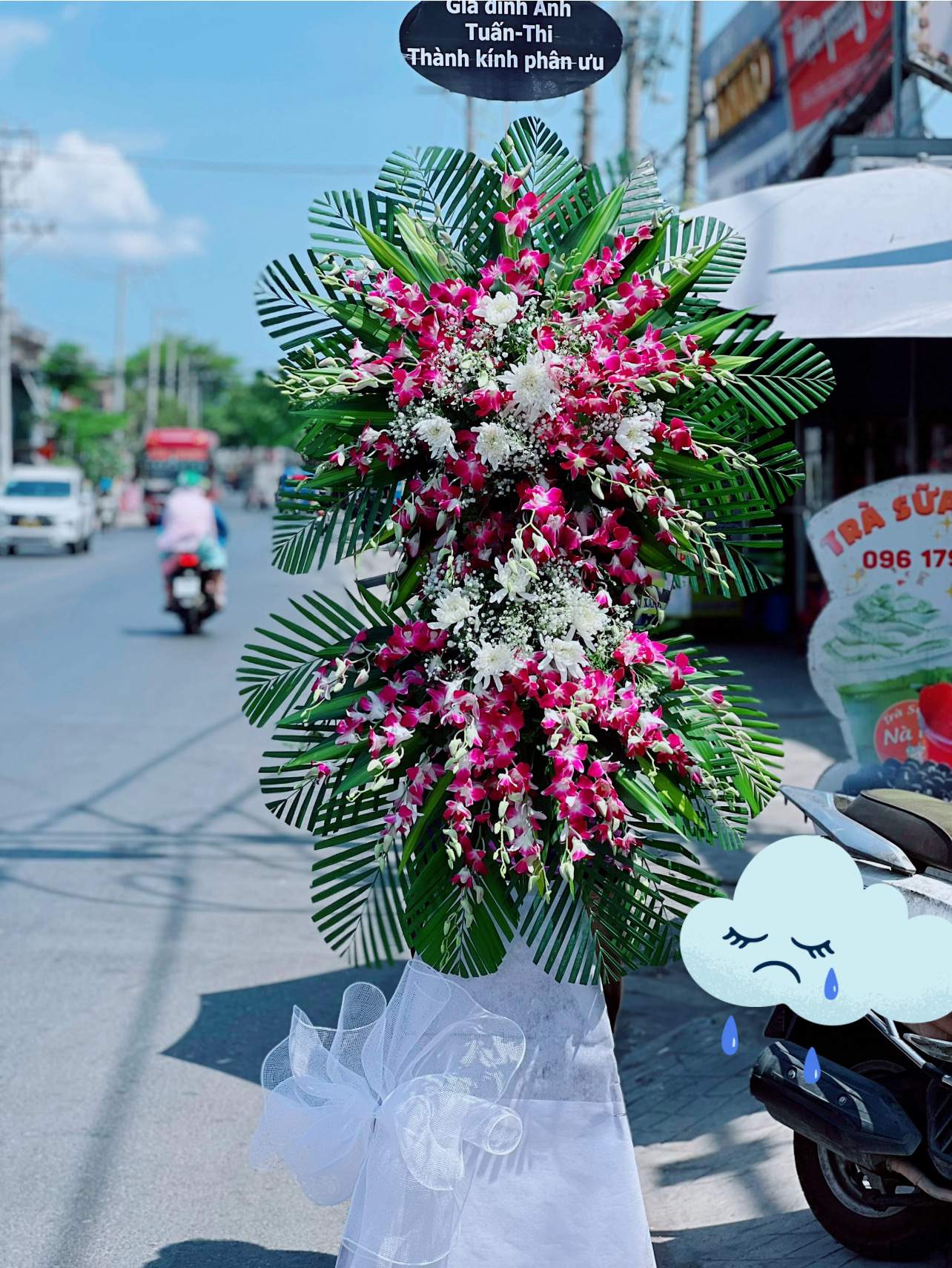 Kệ viếng lan tím 2 tầng