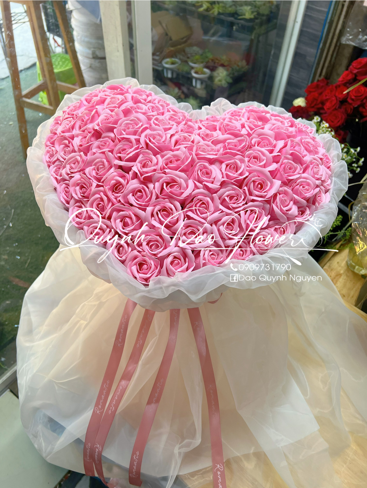 Bó hoa sáp Hồng trái tim 