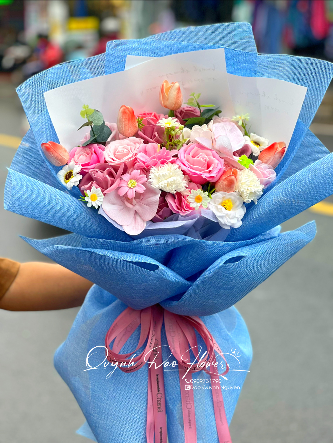 Bó hoa sáp mix hoa cao cấp 