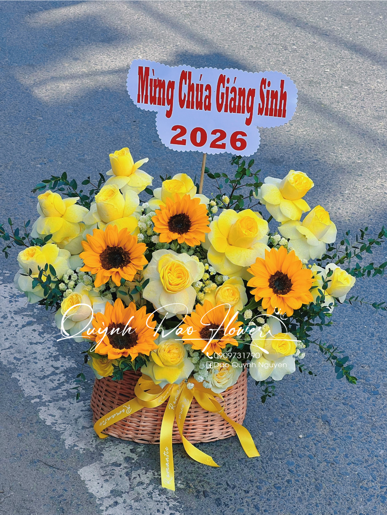 Giỏ hoa hướng dương  thủ Đức 