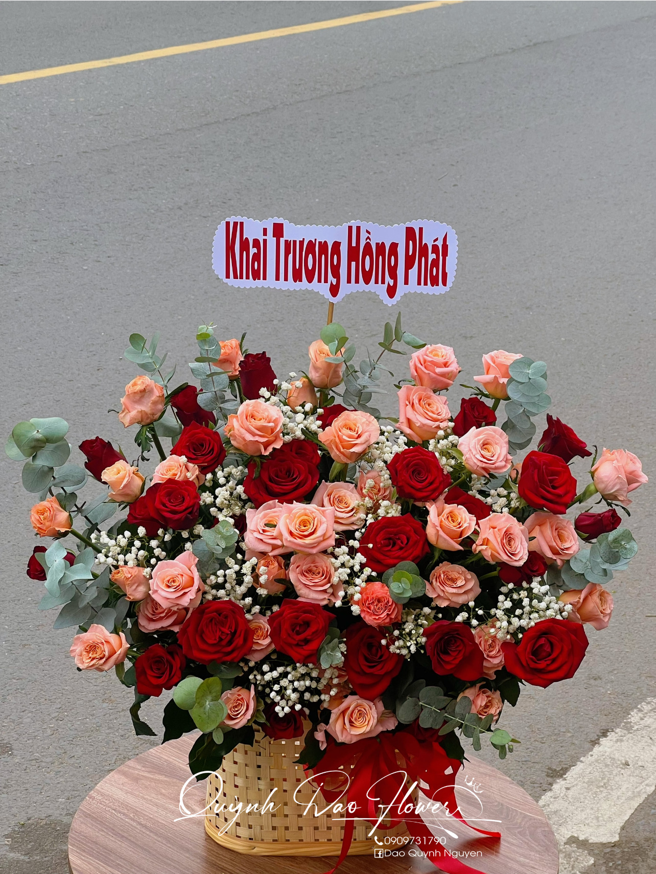 Giỏ hoa khai trương công ty 