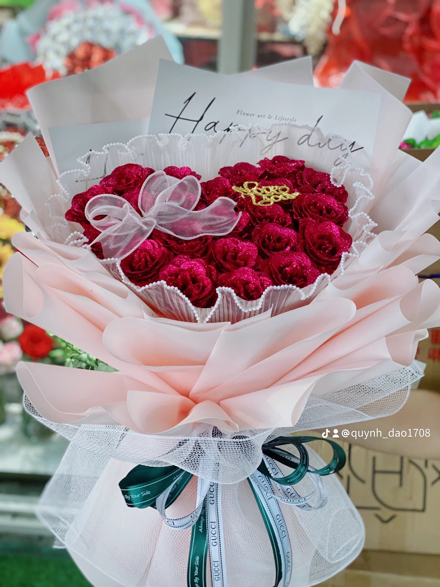 Bó hoa trái tim tặng người thương 