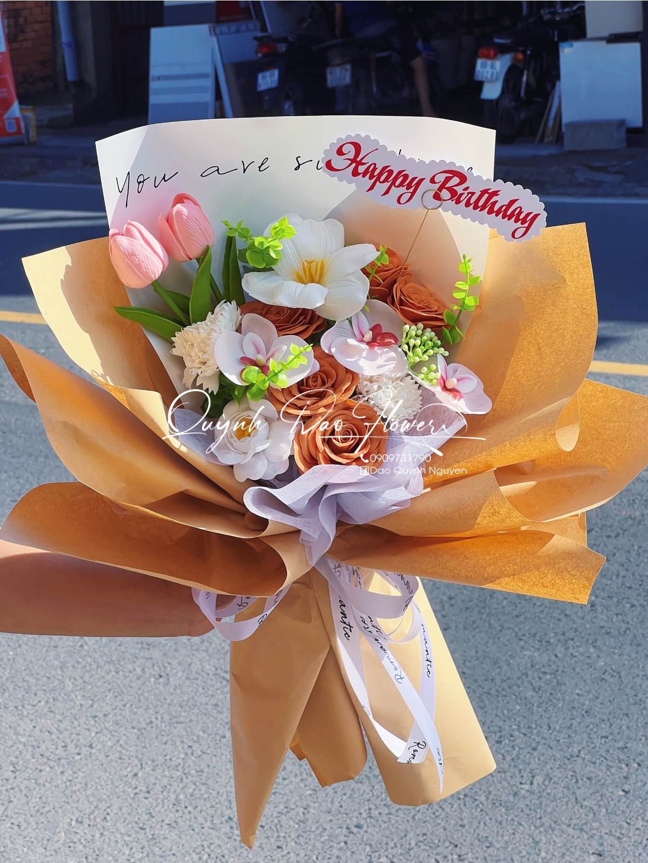 Bó hoa sáp mix linh Xuân thủ Đức 
