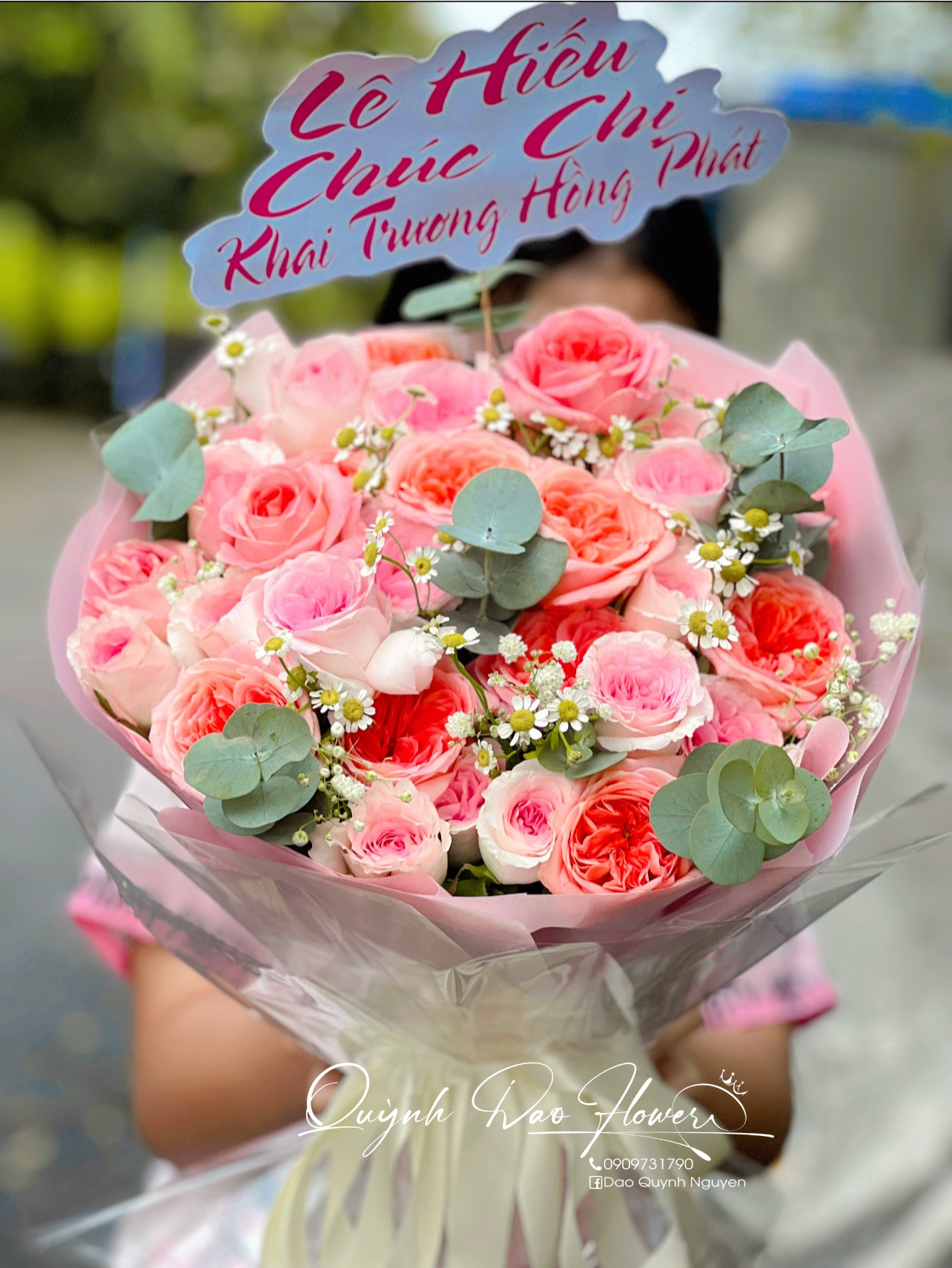 Bó hoa  Hồng mix tone hồng 