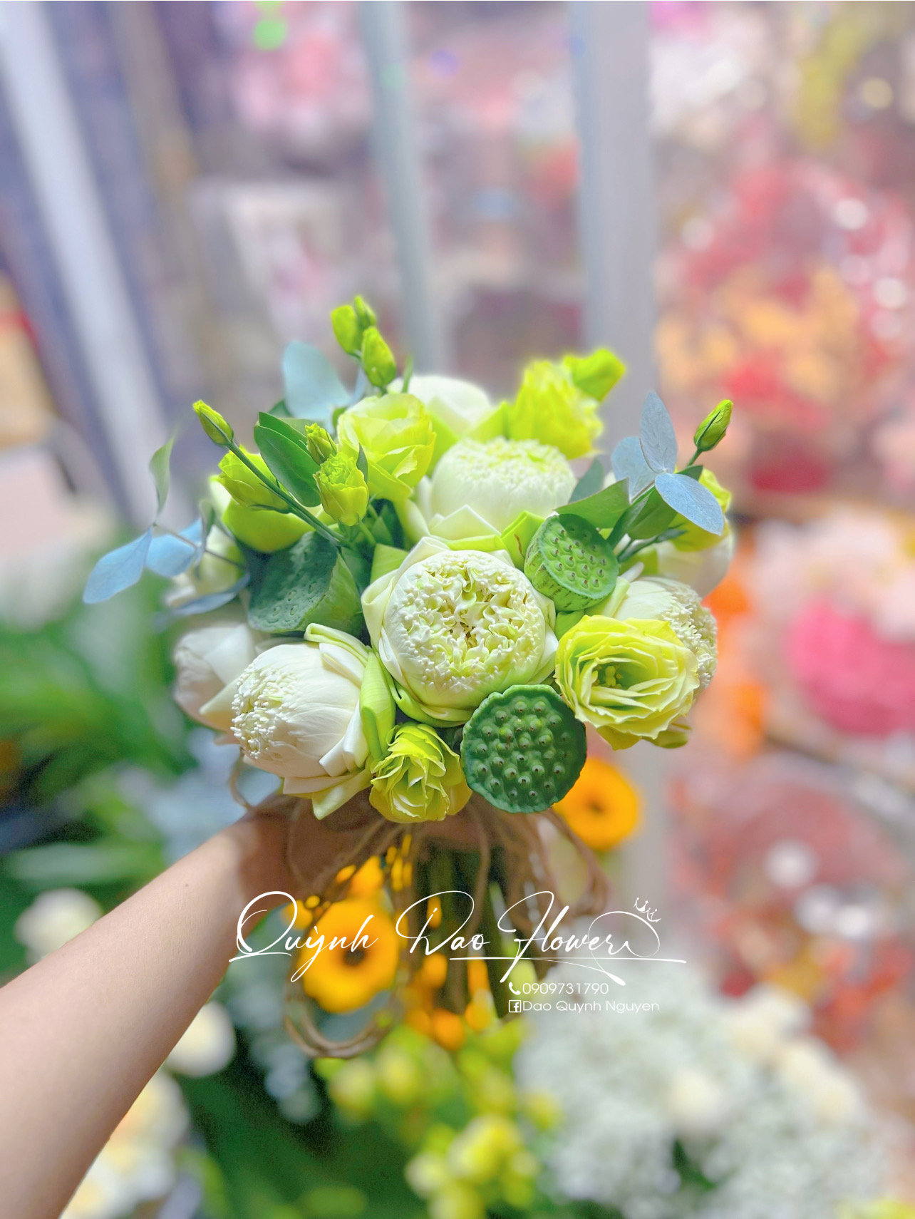 Bó hoa cưới hoa sen tại bình dương 