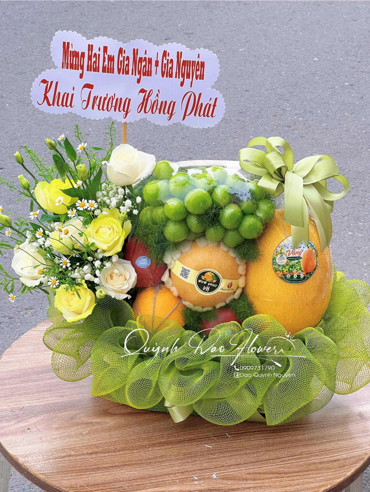 Giỏ trái cây xanh lá đẹp