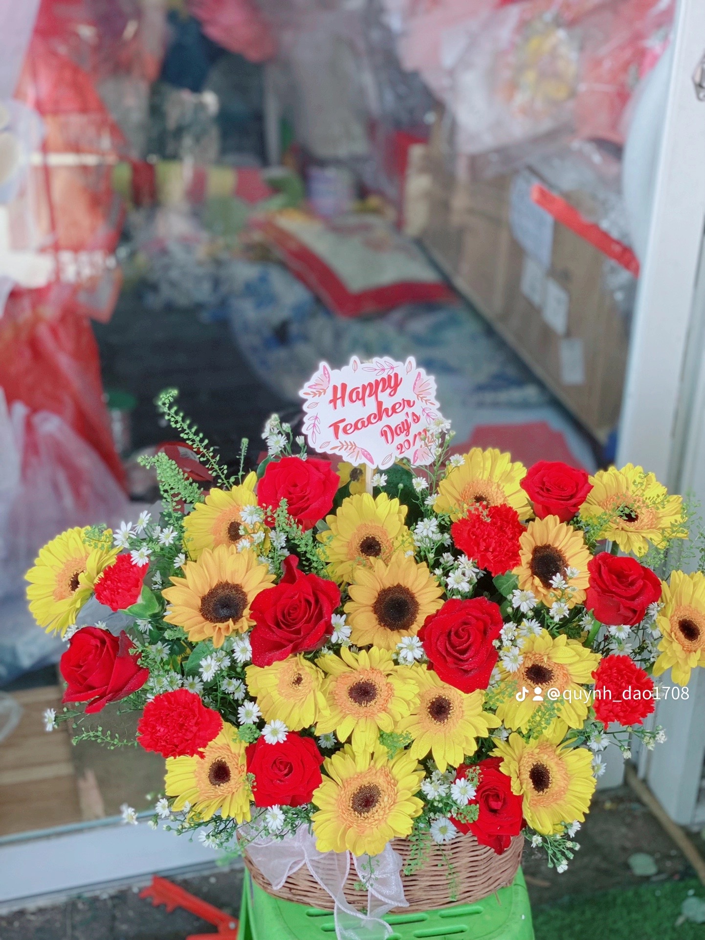 Giỏ hoà đồng tiền tặng sinh Nhật bạn 