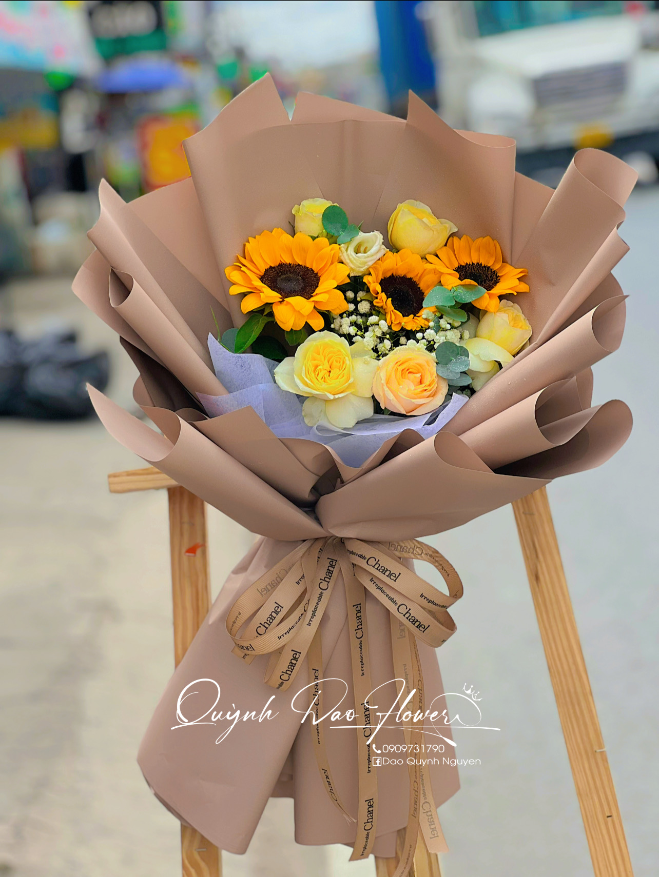 Bó hoa hướng dương mix Hồng vàng 