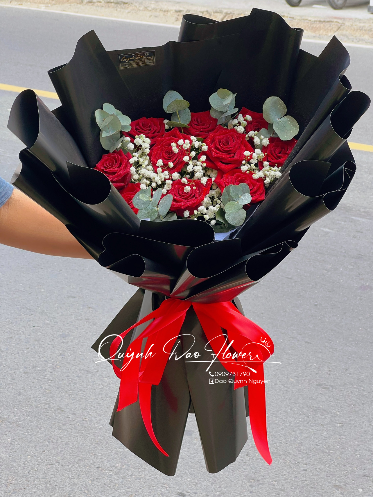 Bó hoa 10 bông hồng đỏ