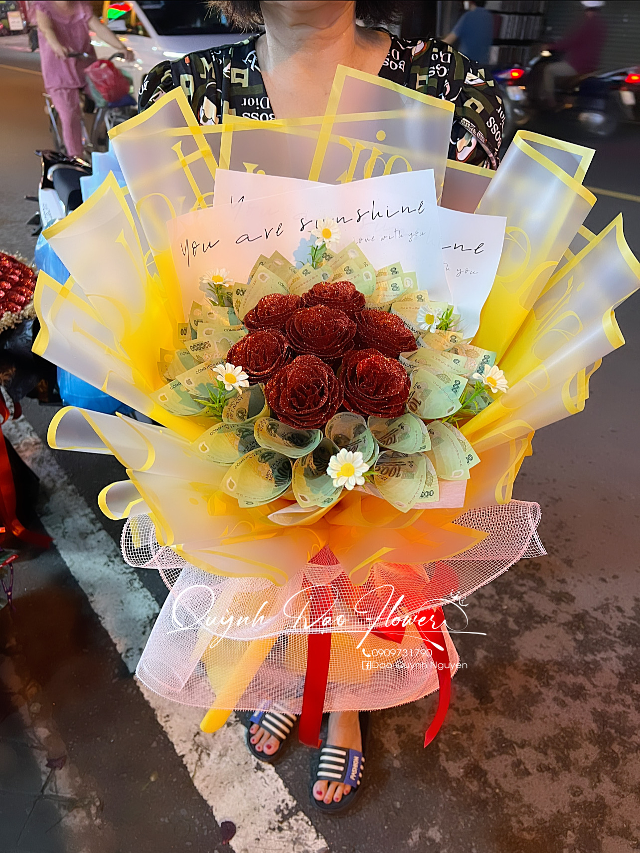 Bó hoa tiền 3 triệu