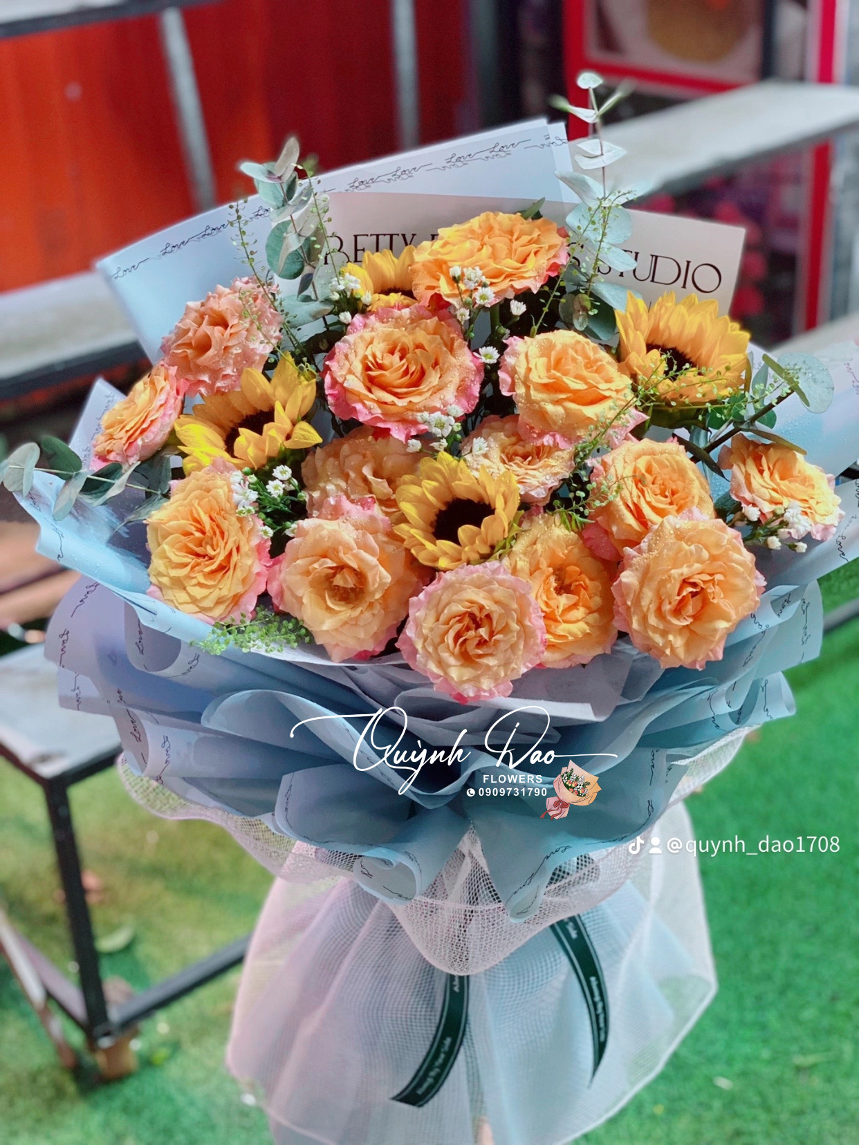 Bó hoa Hồng cam rẻ nhất 