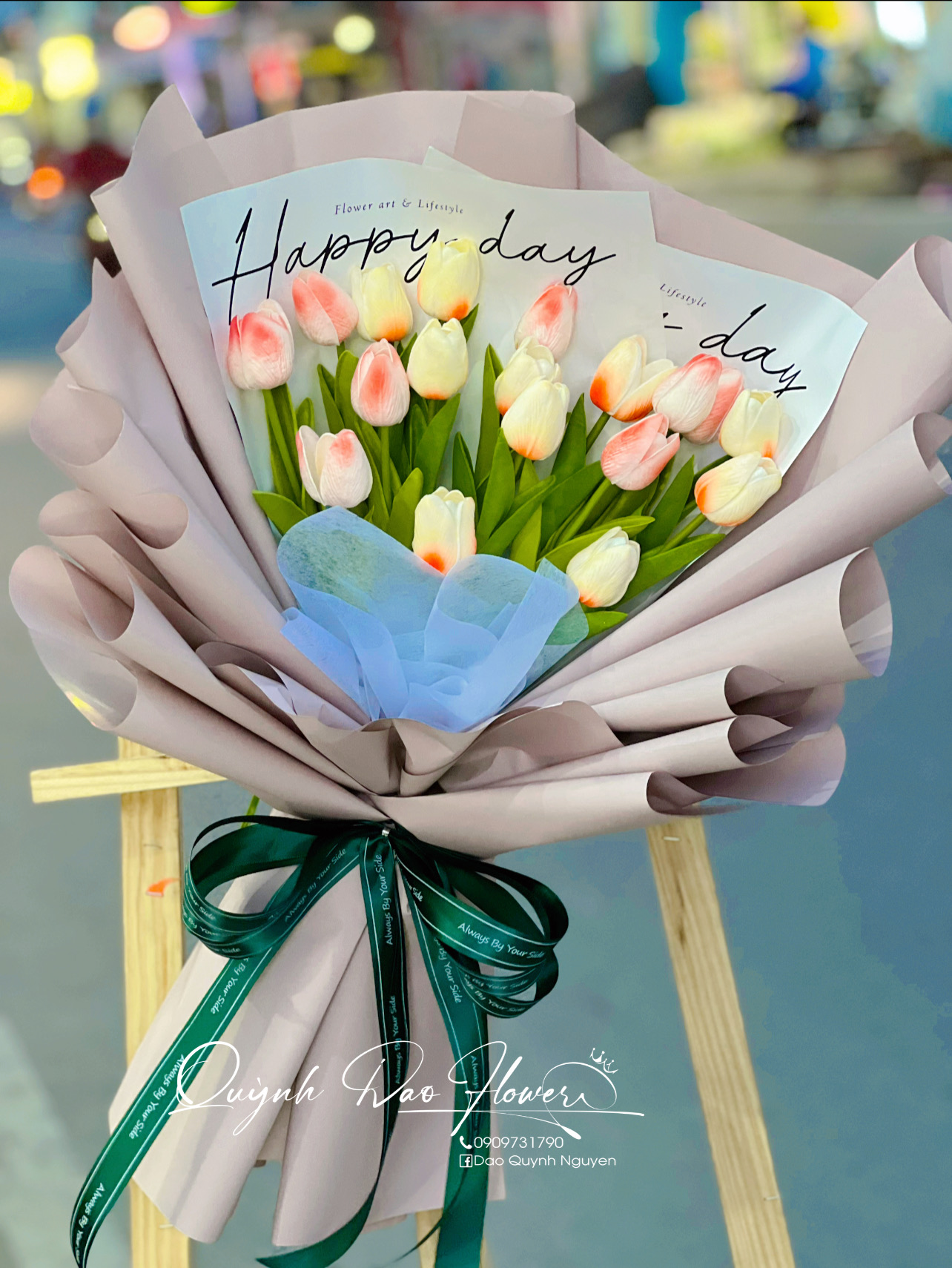 Bó hoa tulip giả 