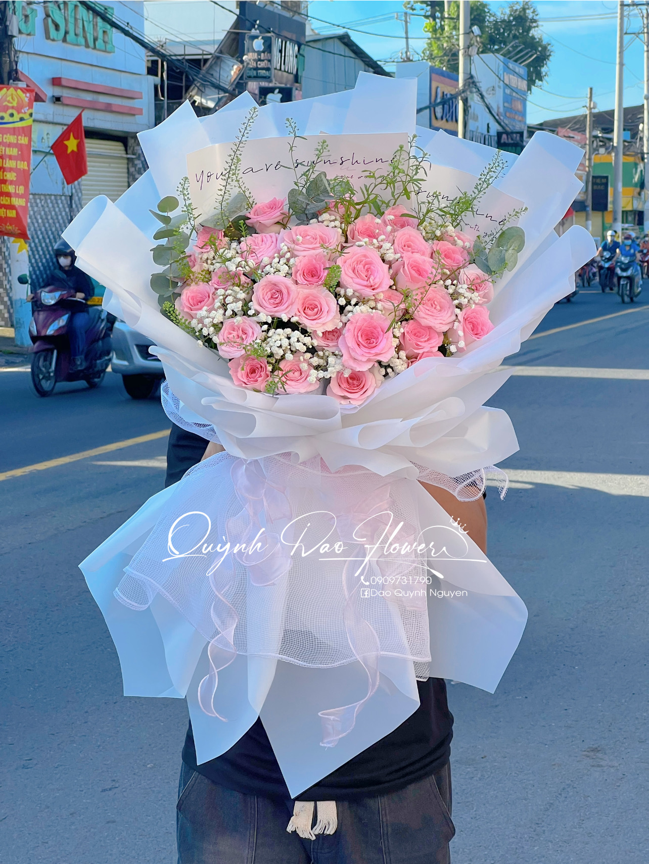 Bó hoa Hồng paster bình chuẩn 