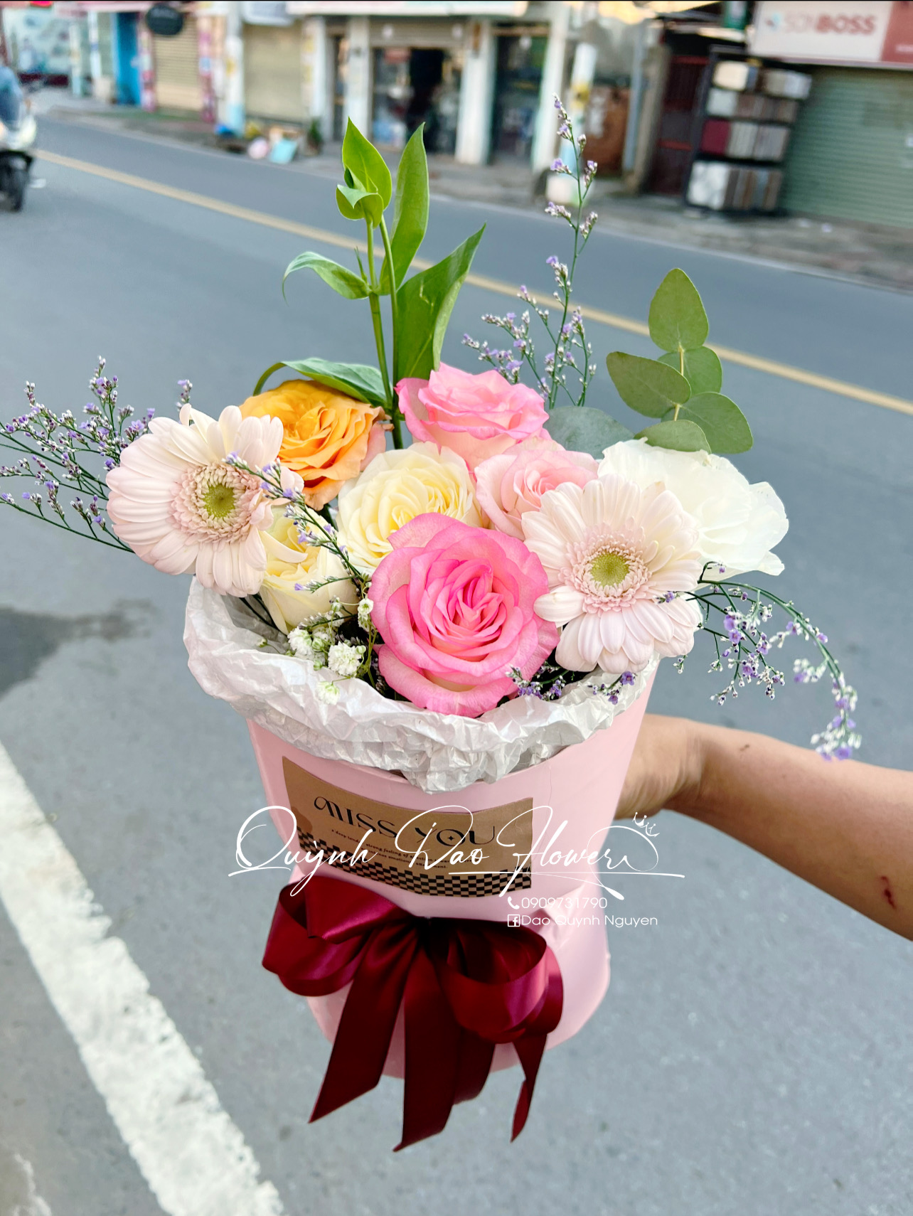 Bó hoa mix kiểu Hàn Quốc 