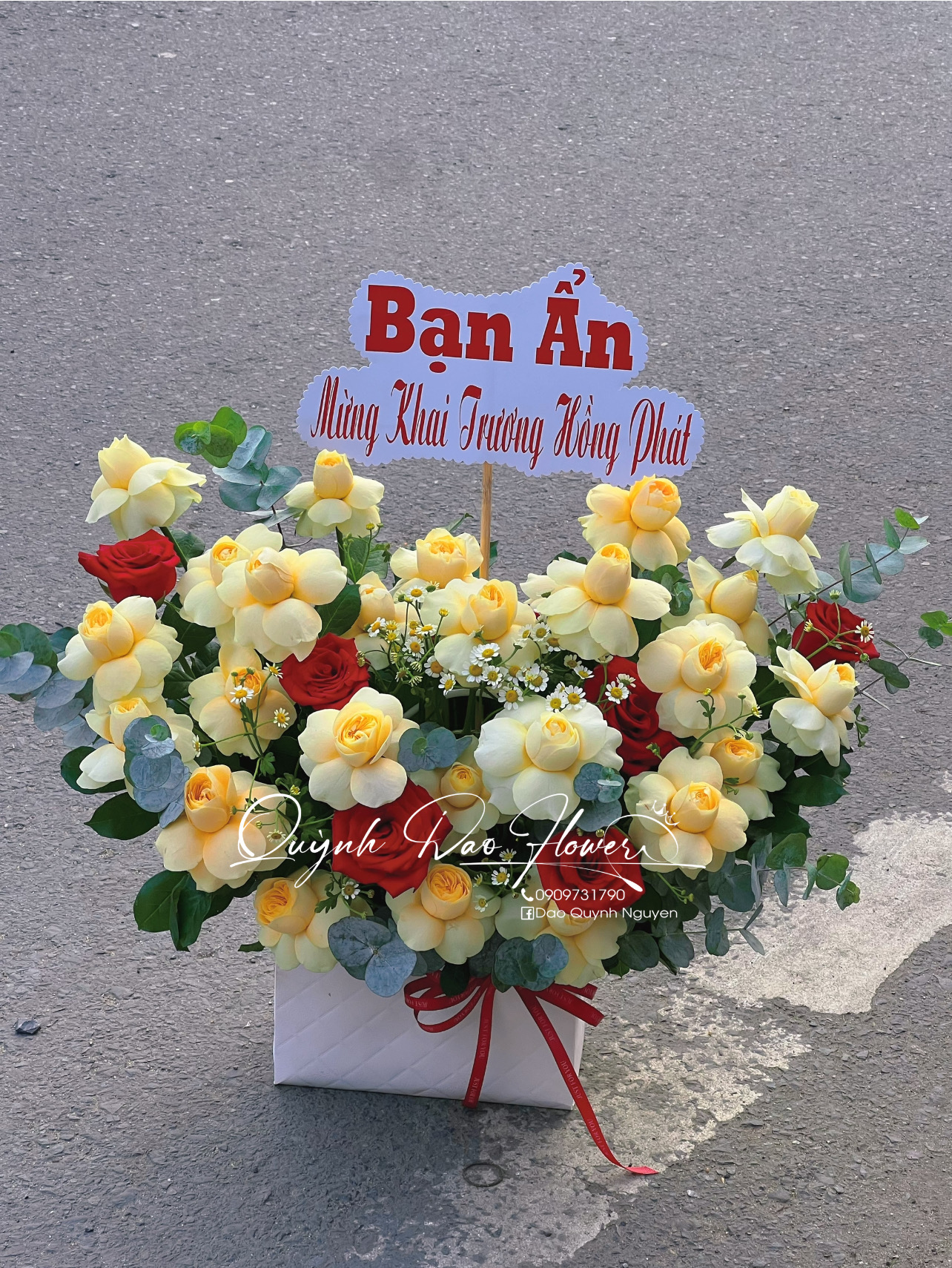 Giỏ hoa tươi bình dương khai trương 