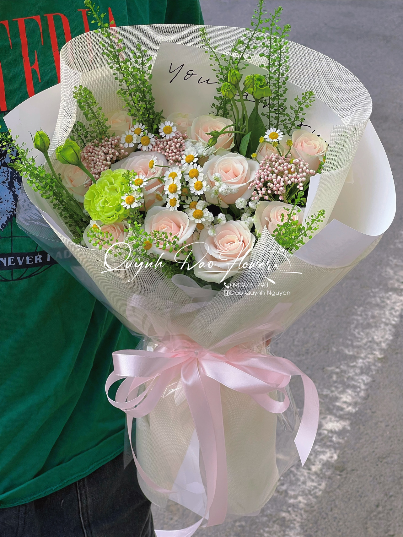 Bó hoa hồng kem dâu thủ Đức 
