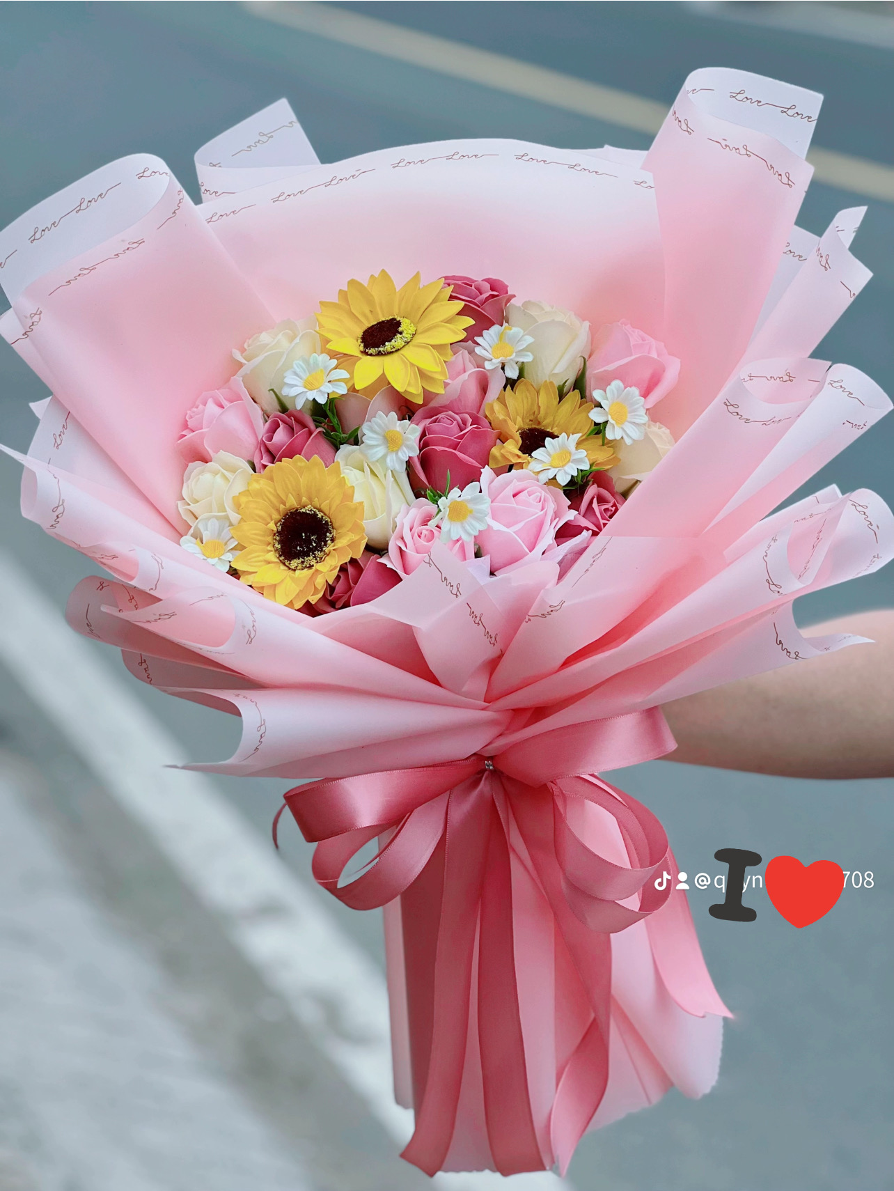 Bó hoa sáp hướng dương nhỏ đẹp 