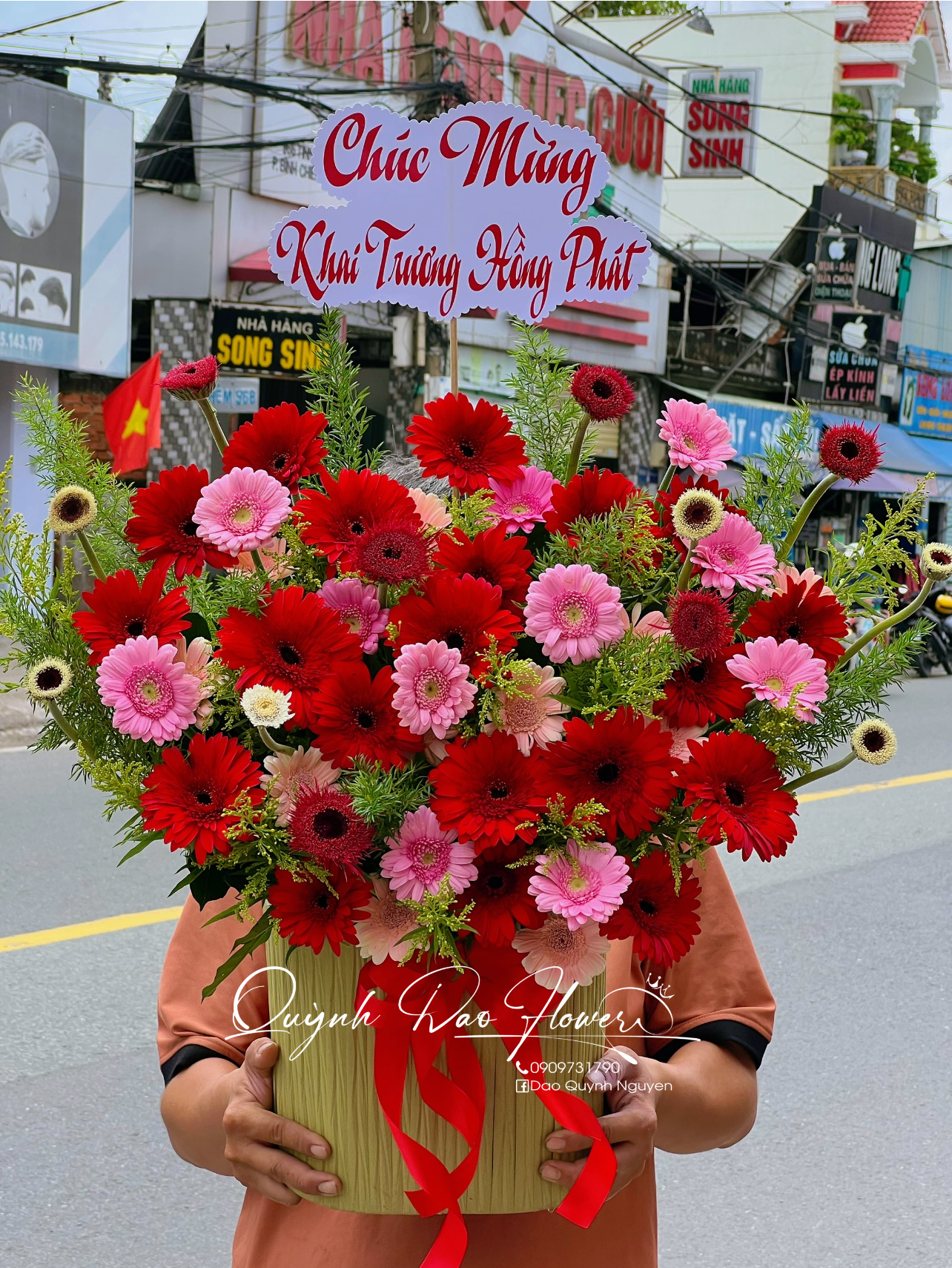 Giỏ hoa đồng tiền 