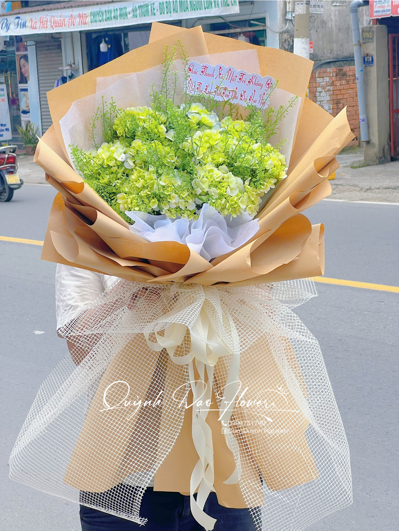 Bó hoa Cẩm Tú cầu xanh lá