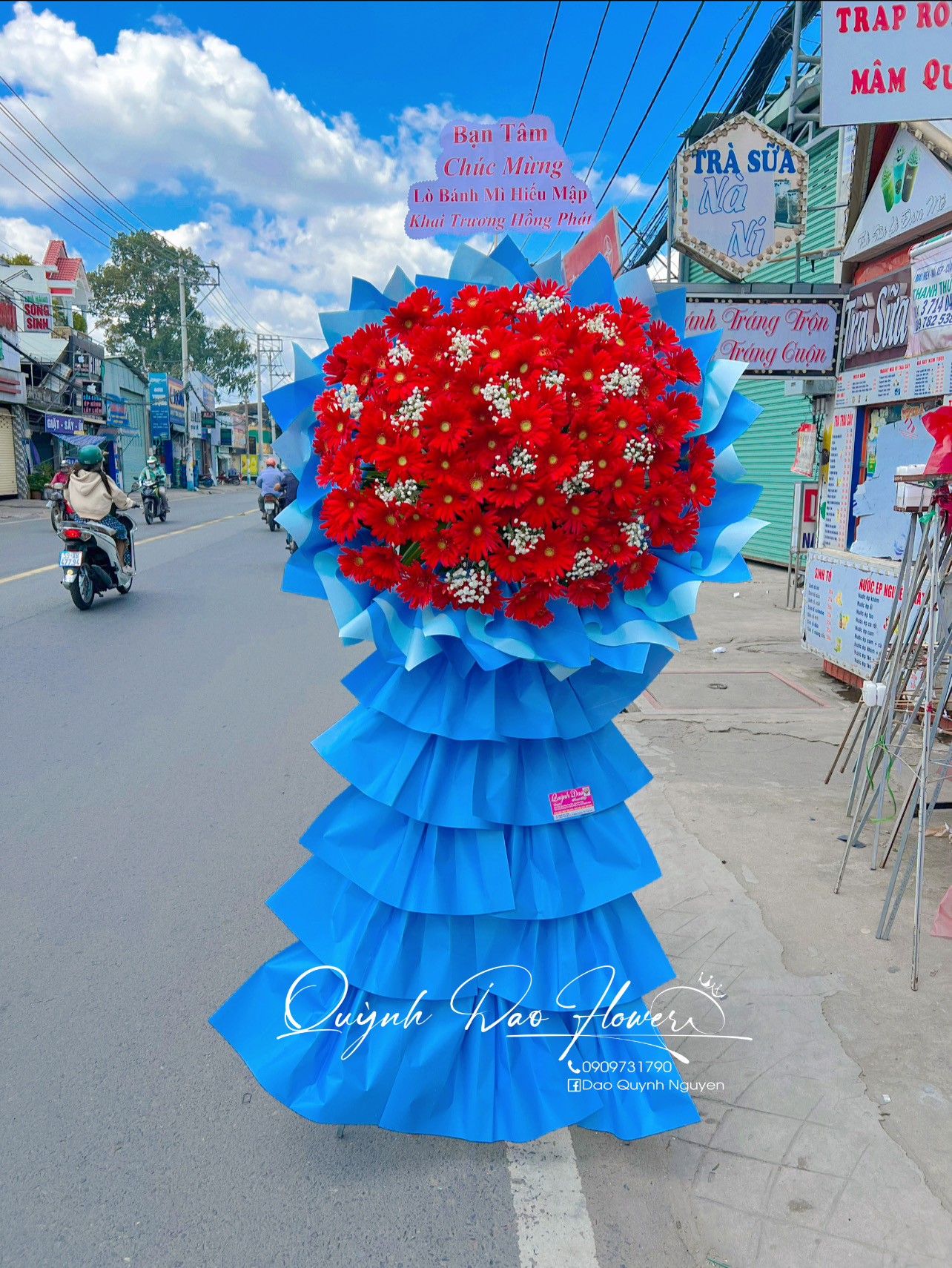 Kệ khai trương hoa đồng tiền 
