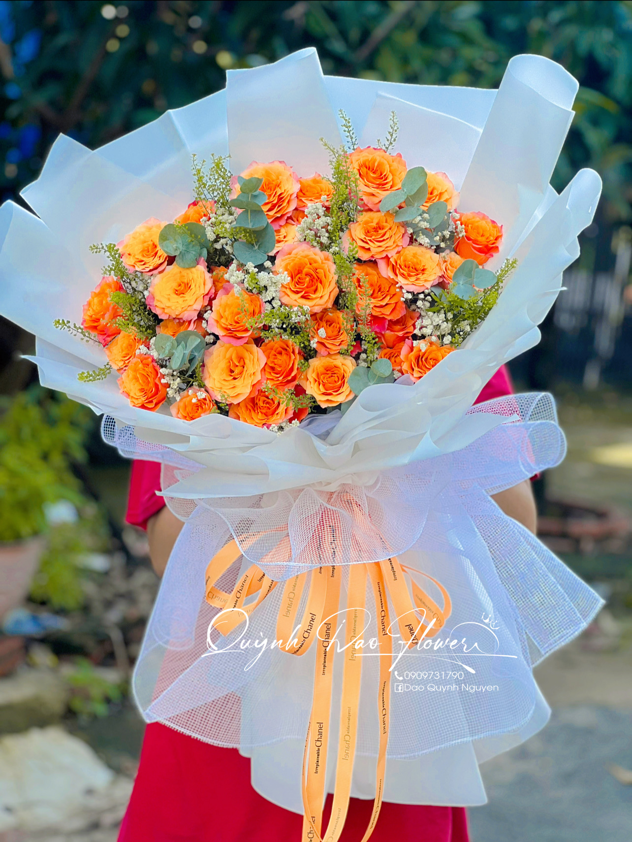 Bó hoa tone cam tặng sinh nhật 