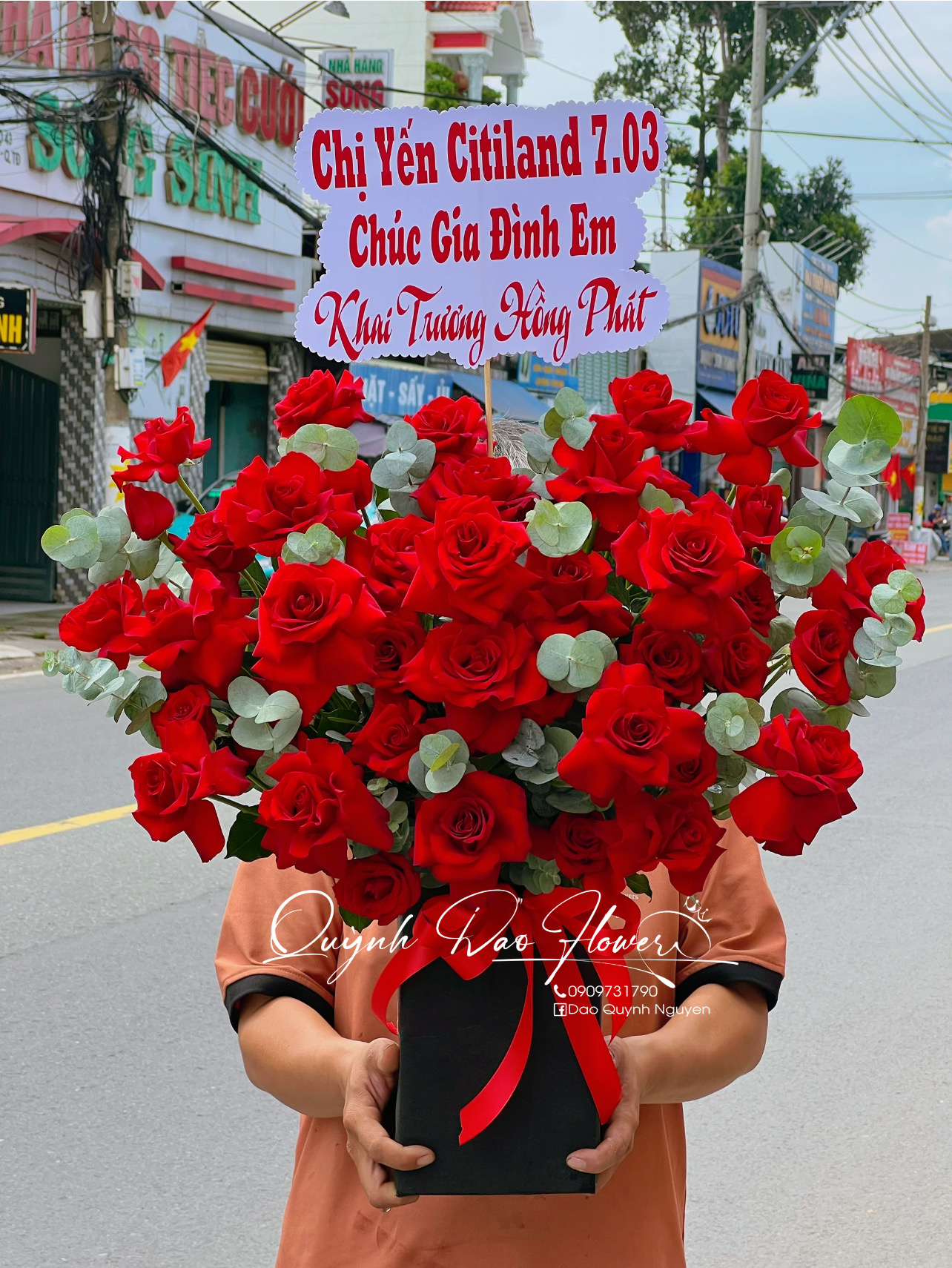 Giỏ hoa khai trương Hồng phát 