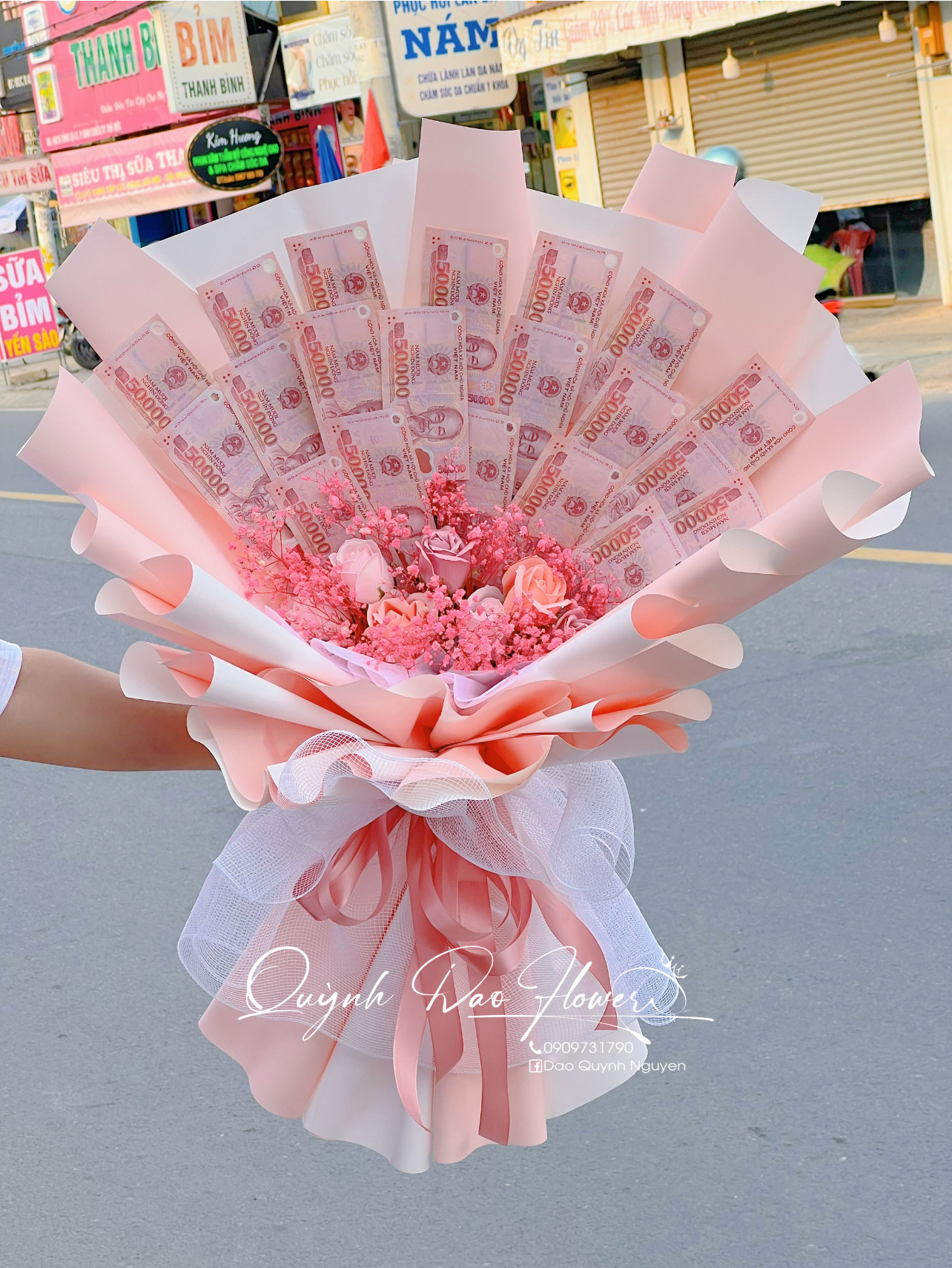 Bó hoa tiền 50k tại thủ Đức 