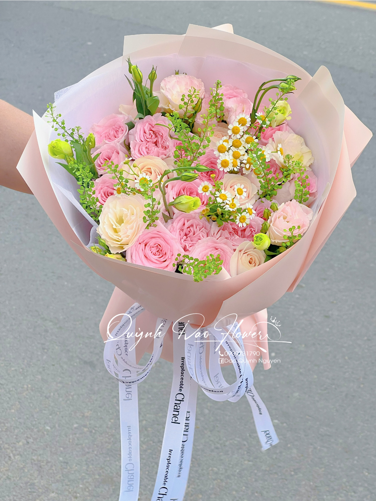 Hoa mix màu hồng 