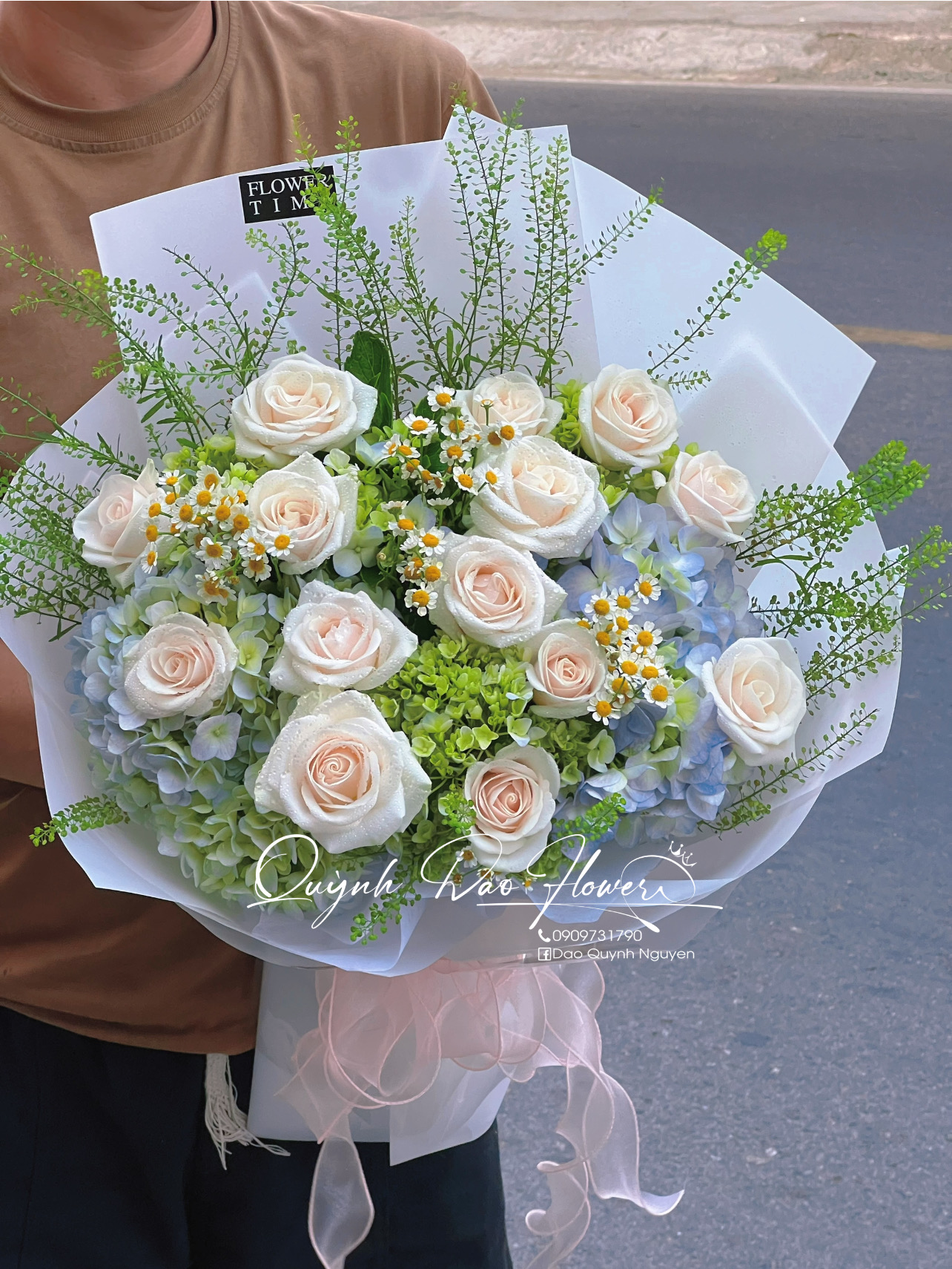 Hoa Tú cầu xanh bình hoà thuận an