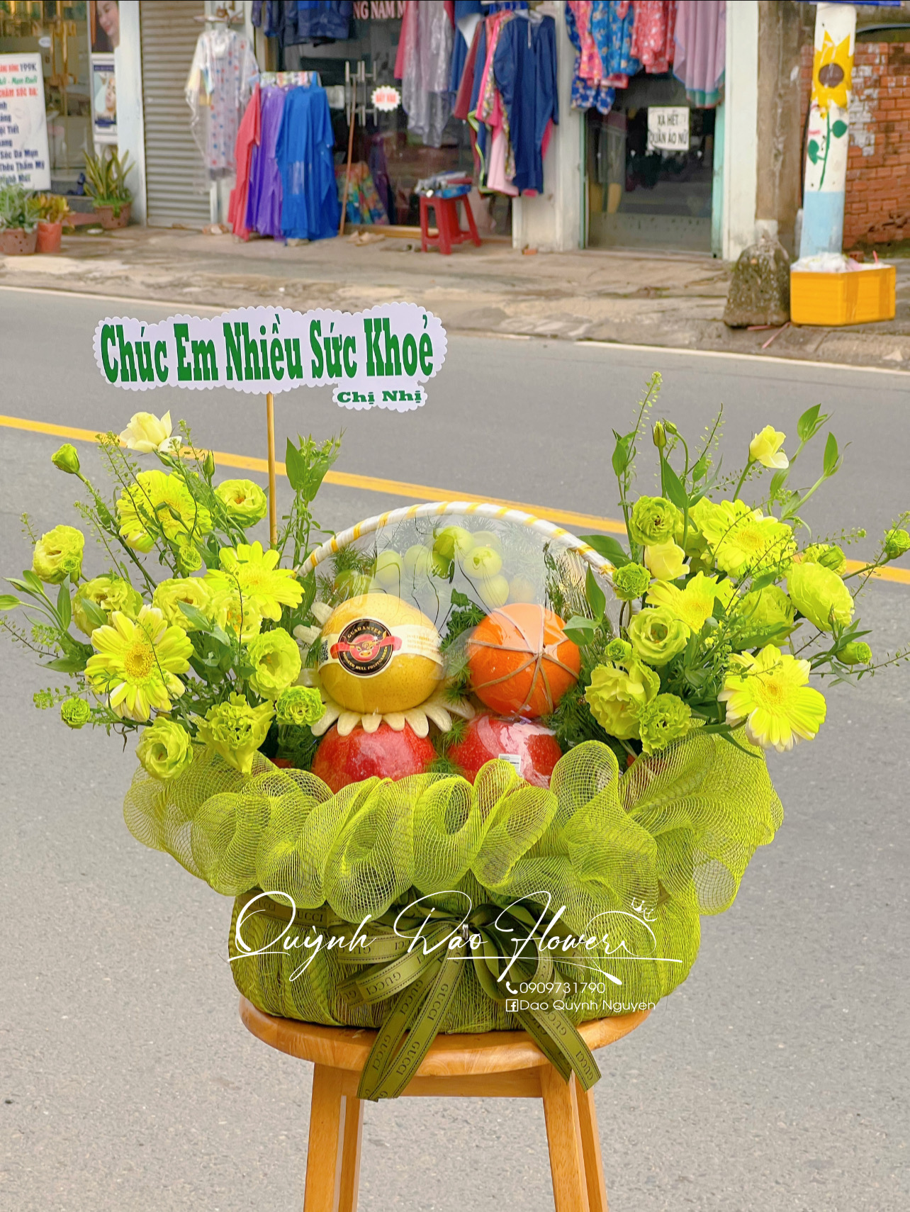 Giỏ trái cây xanh lá Thủ Đức 