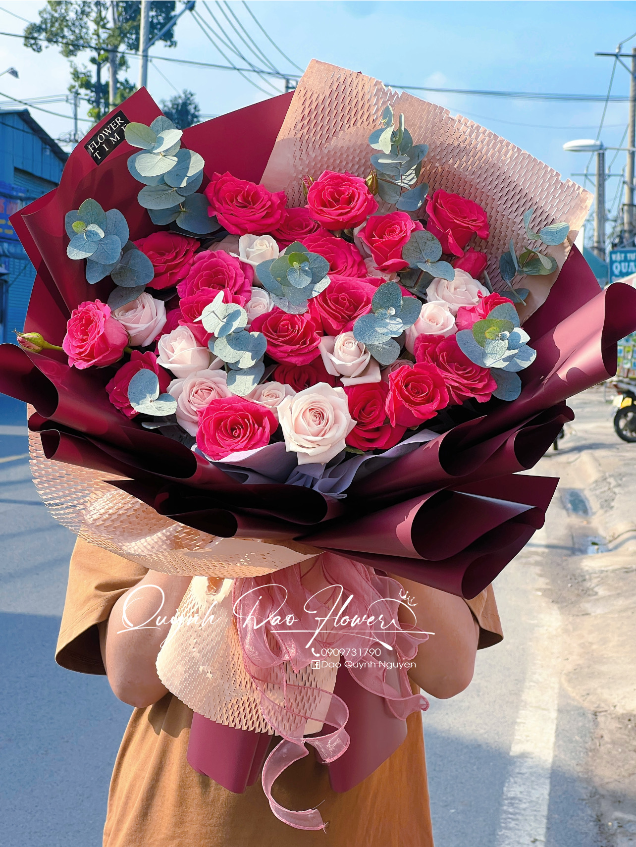 Bó hoa hồng pinkloy