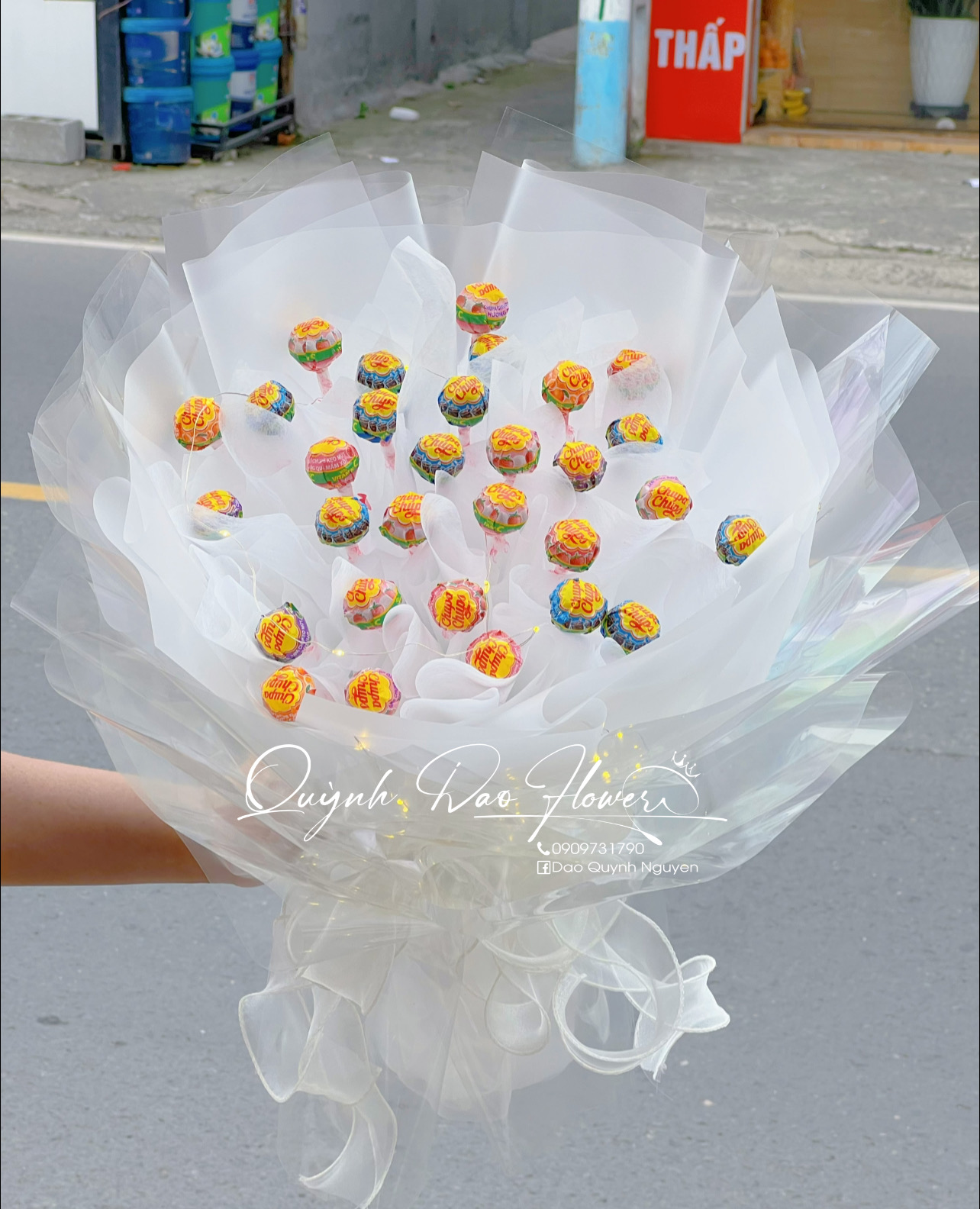 Bó hoa kẹo phát sáng 