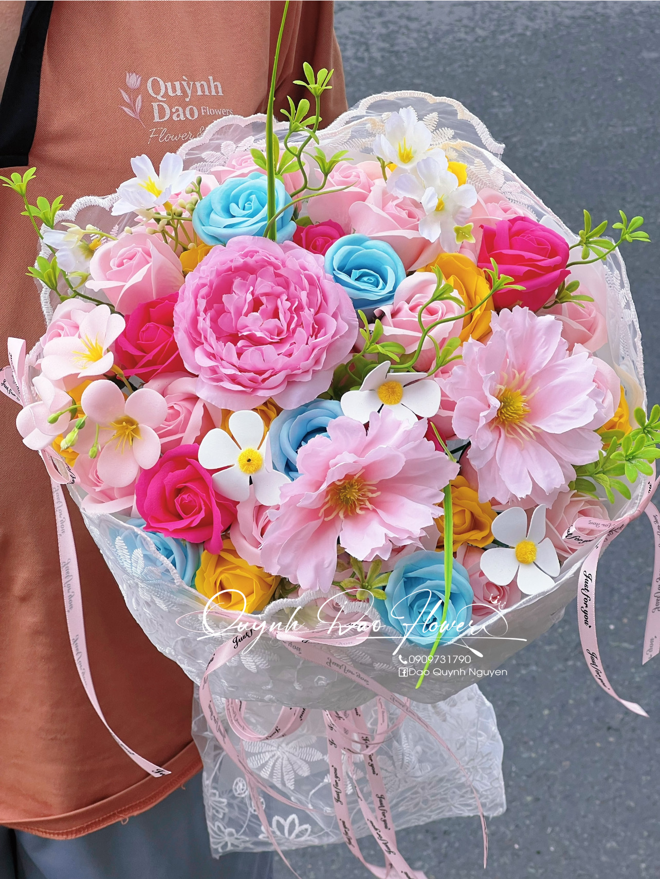 Hoa sáp mix nhiều màu