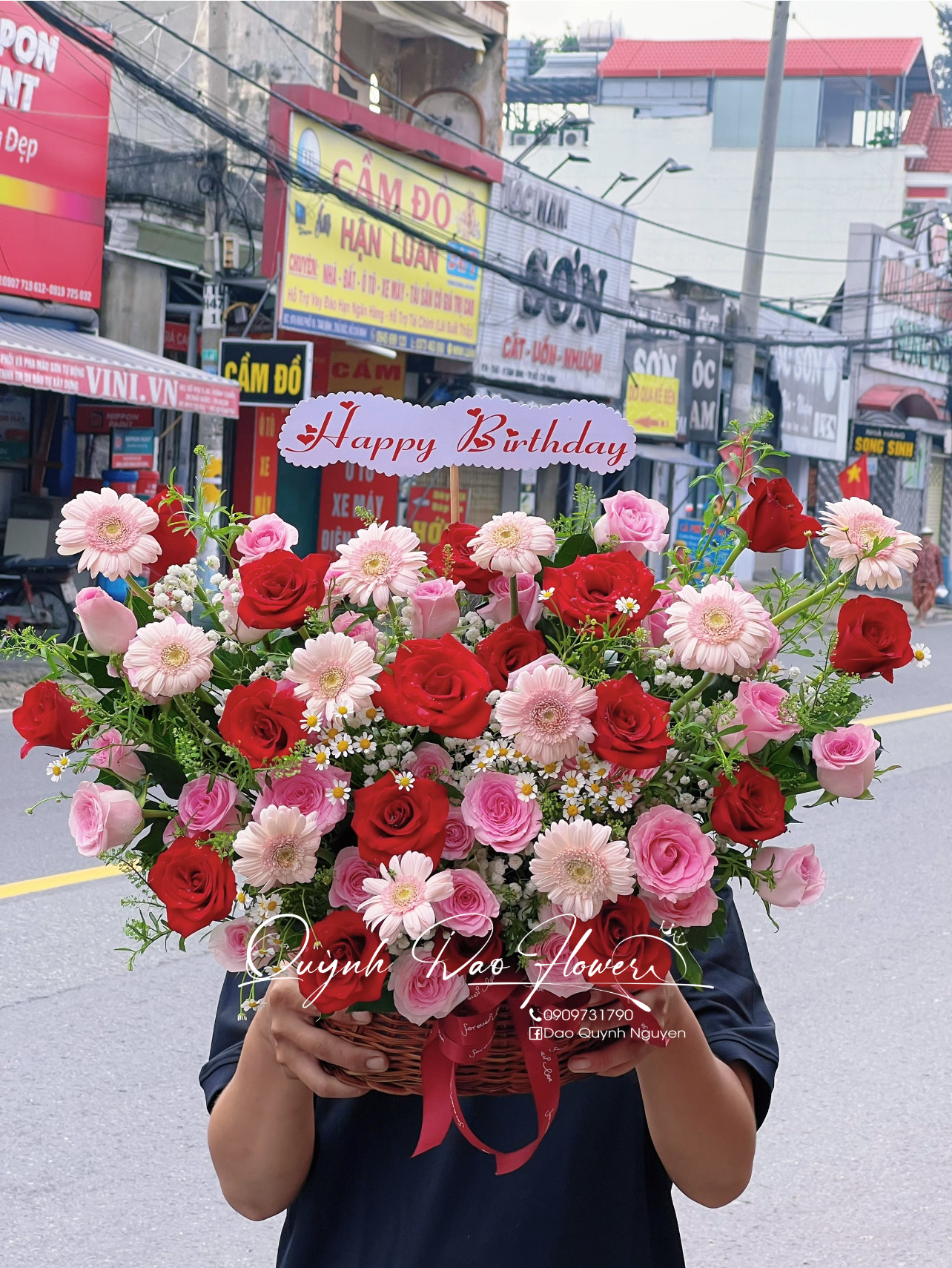Giỏ hoa đẹp khai trương 