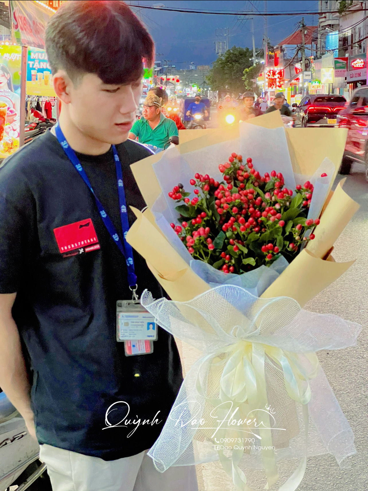 Bó hoa chuỗi ngọc 