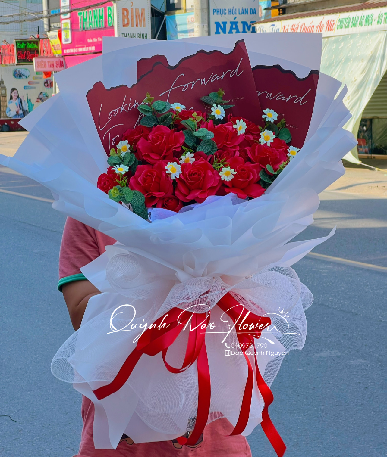 Bó hoa sáp đỏ cao cấp to đẹp 