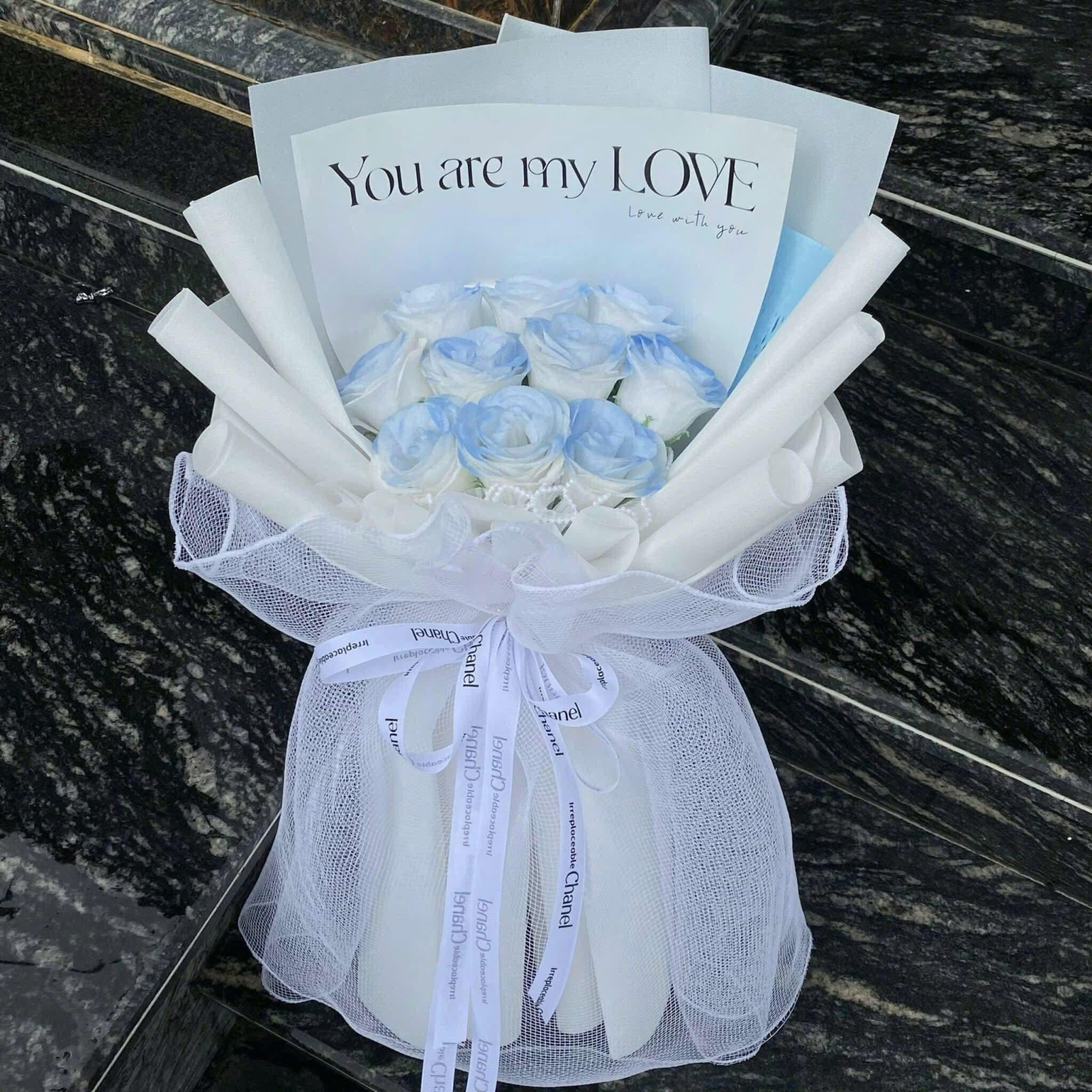 Bó hoa nhũ , kim tuyến cao cấp 